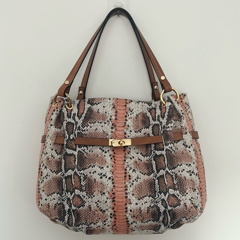 Cavalcanti Italian Leather Orange Snake Skin Y2K Shoulder Bag Mob Wife